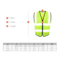 Neon Yellow Hi Vis Vest Gilet To Wear Over Other Garments Construction Reflective Working Safety Waistcoat with Many Pockets